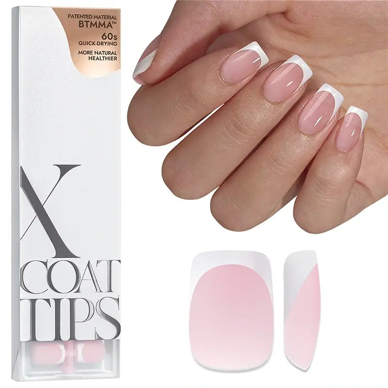 Short Square French Tips Nails
